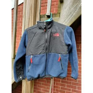 The North Face Jacket Youth Small 7/8 Blue Black Denali Polartec Fleece Full Zip